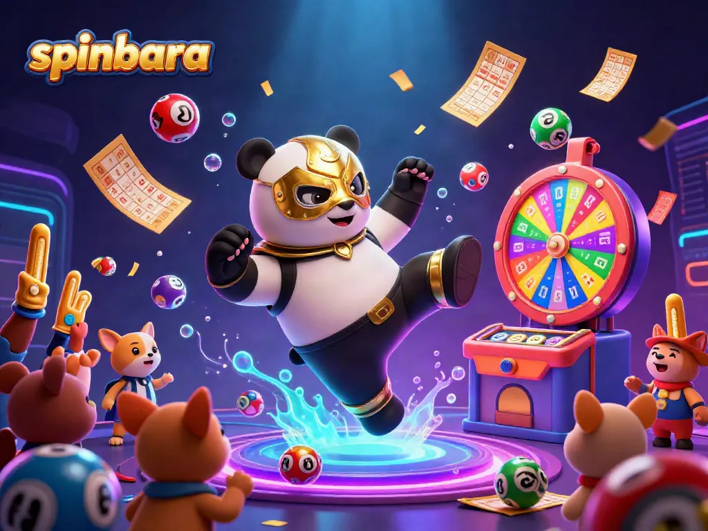 Experience the excitement of spinbara with a colorful scene of lively casino gaming action.