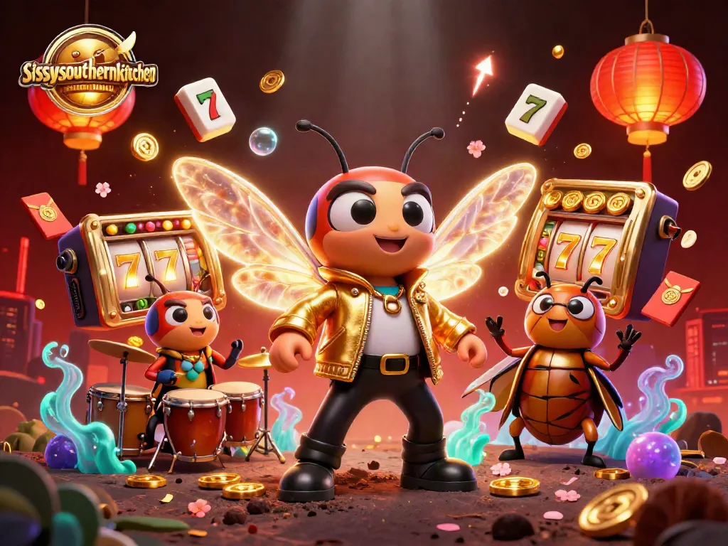 Sissyssouthernkitchen ignites excitement with lively slots gameplay featuring a rock star and drummers.